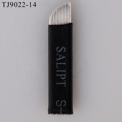 Black Double Row 14CF Pins Manual Tools Disposable Makeup Micro Needles Eyebrow Microblading Blades