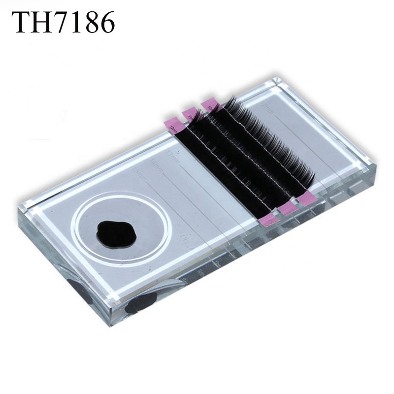 Microblading Accessories Wholesale Rectangle Eyelash Extension Glue Holder Crystal Eyelash Palette Holder With Scale